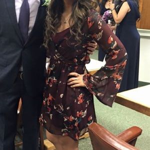 SOLD Abercrombie maroon flowery dress small